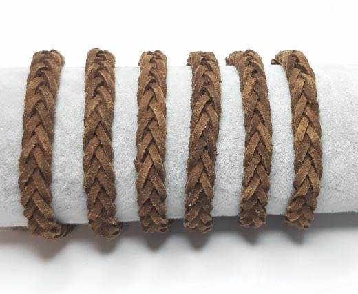 Thick Flat Suede Braided -10mm-Tan 