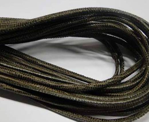 Round stitched nappa leather cord 2.5MM-Lizard style-Taupe
