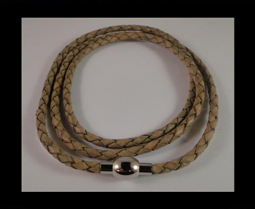 Three wrap leather bracelets SE-PB-GREY-3mm