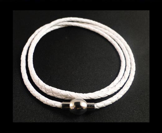 Three wrap leather bracelets SE-DB-White-3mm