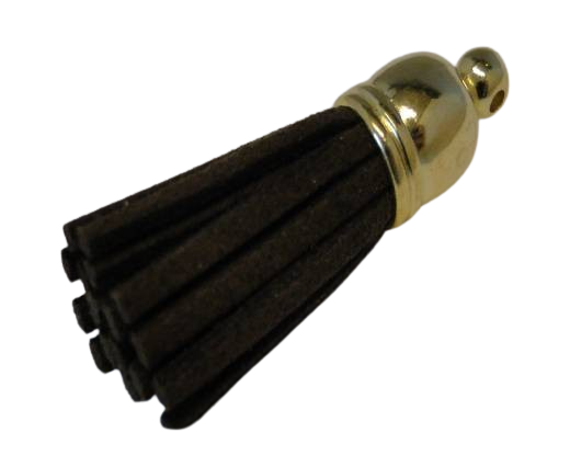 Tussels-Suede-Gold Caps-Coffee-30mm