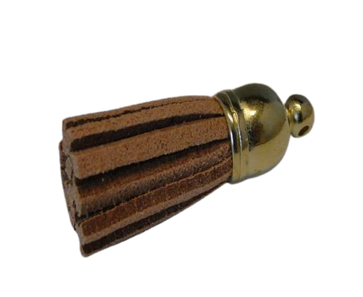 Tussels-Suede-Gold Caps-Light Coffee-30mm