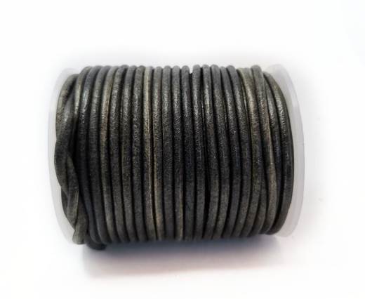 Round Leather cords  2,5mm - Vintage Black