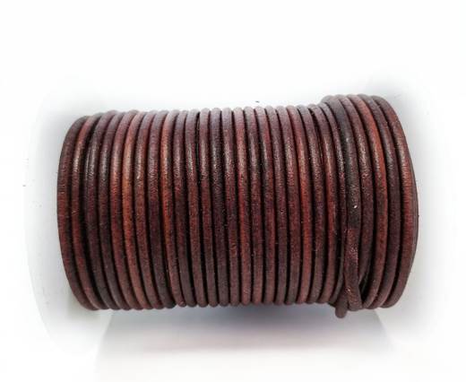 Round Leather cords  2,5mm - Vintage Cognec