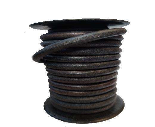 Round leather Cords - 6mm - Vintage Dark Blue