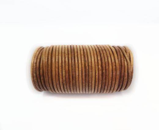 Round leather cord-2mm-Vintage light Tan