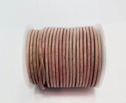 Round Leather Cord - 3mm - Vintage Pink 