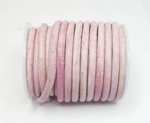 Round Leather Cords - 5mm - Vintage Pink (V_034)