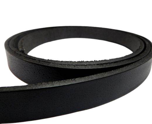 Vintage Style Flat Leather-14mm-Black