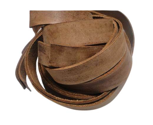 Vintage Style Flat Leather - 10mm-Vintage Dark Brown