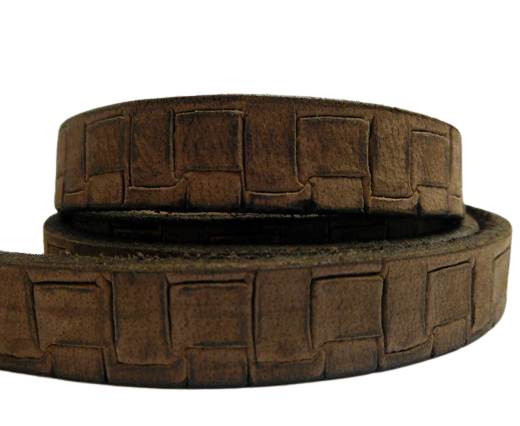 Vintage Style Flat Leather - 20mm-Big matt waxi brown 