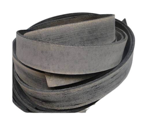 Vintage Style Flat Leather - 20mm-Vintage Light Grey