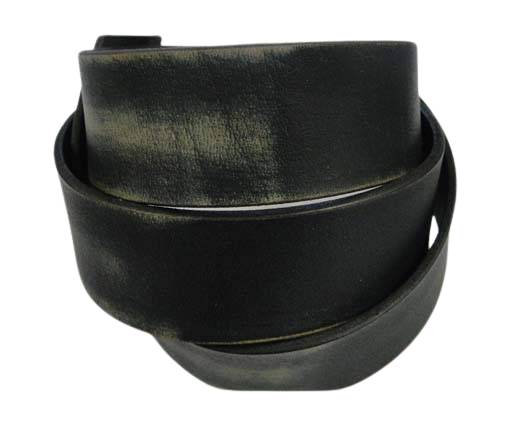 Vintage Style Flat Leather - 30mm-black