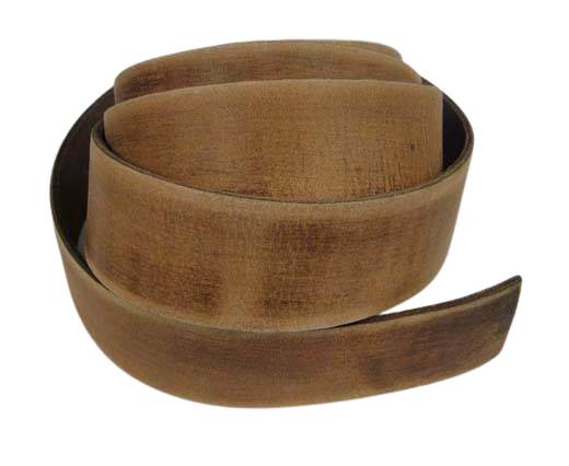 Vintage Style Flat Leather - 30mm-light brown