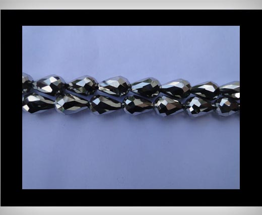 Water Glass Beads -8mm*11mm-Metallic Silver