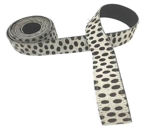 Hair-On Leather Belts-White Cheetah
