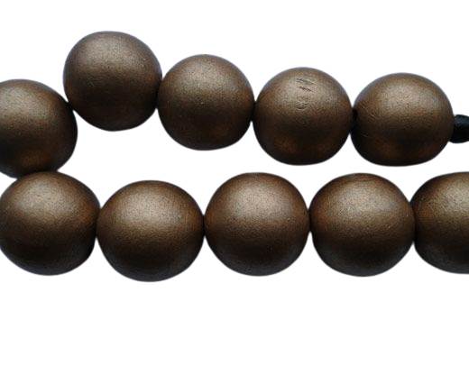 8 20mm Dark Green Wooden Large Hole Beads Round Wood Macrame Beads