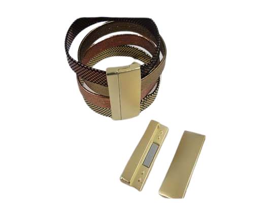 Zamac magnetic clasp MGL-297-40*3mm-gold matt