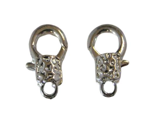 Zamak Lobster Claw Clasps-FI-7038-12mm-SILVER