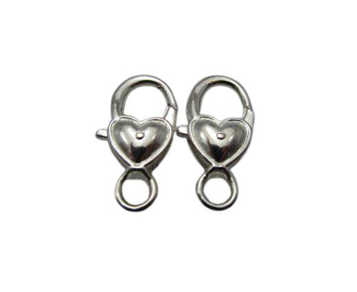 Zamak Lobster Claw Clasps-FI7002 - Silver - 28mm