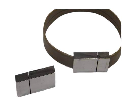 Zamak magnetic clasp MGL-244-10*2.5mm Steel Silver