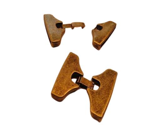 Zamak Snap Lock Clasp MGL-138-40*2,5mm-Antique copper 