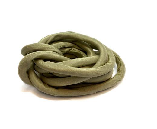Real silk cords with inserts - 8 mm - Olive