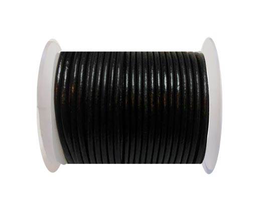Round Leather Cord SE/R/02-Black - 3mm