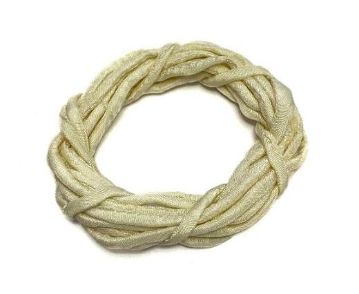 Real silk cords with inserts - 2mm - CREAM
