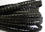 Flat Braided Nappa Leather Cords 6mm -SHINY DARK BROWN