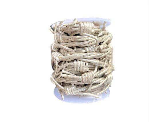 Leather cords - Barbed wire - M.Silver - 1-01