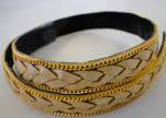 Braided Leather with golden chain-14mm-SE-M-202