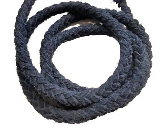  Suede Braided Leather Cords 8mm - blue