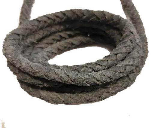  Suede Braided Leather Cords 8mm - GREY