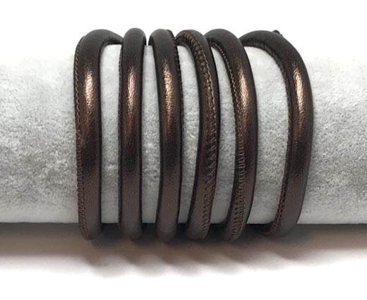 Round stitched nappa leather cord-6mm-Bronze