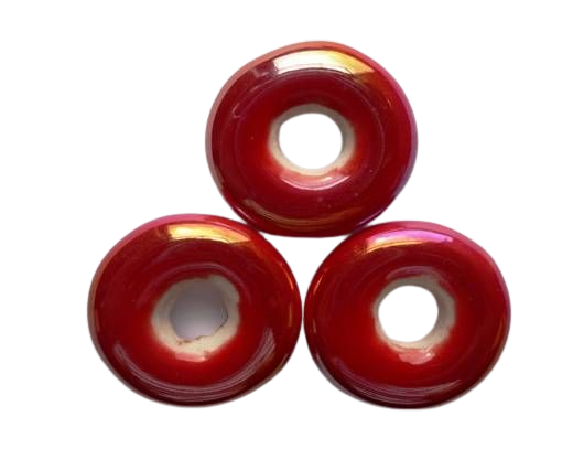 CB-Ceramic Flower-Small Donuts-Red AB