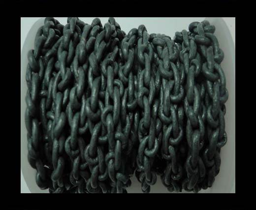 Chain Style Round Leather Cords 8mm- DARK GREY