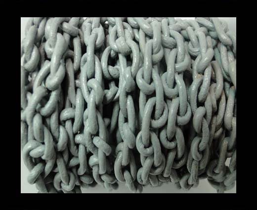 Chain Style Round Leather Cords 8mm- LIGHT GREY