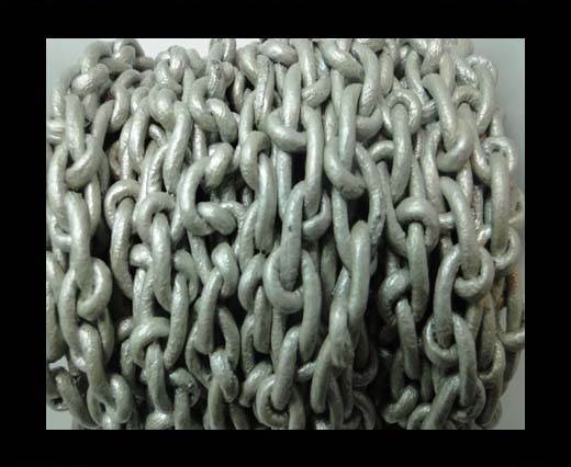 Chain Style Round Leather Cords - M.SILVER