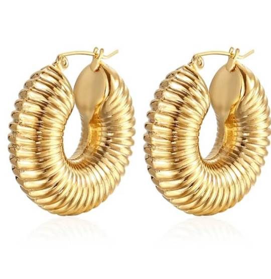 Stainless Steel Earnings - SSEAR7-PVD Gold plated