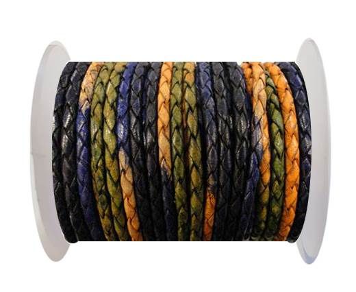 Round Braided Leather Cord SE/DM/03-Night Shades - 5mm