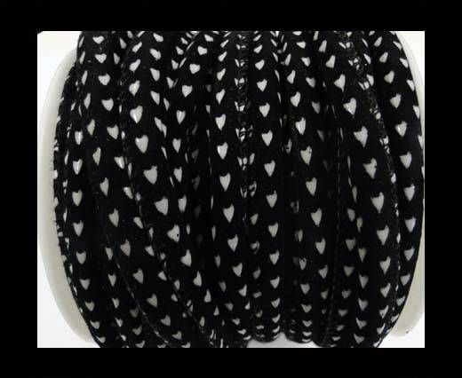 Eco nappa leather Parashute style-6mm-black with white