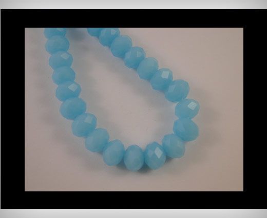Faceted Glass Beads-18mm-Sea Blue