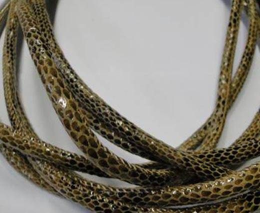 Round stitched nappa leather cord Snake-style-Version1-Brown-4mm