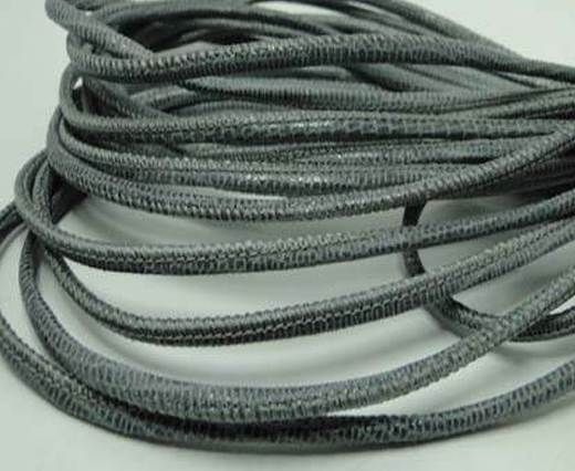 Round stitched nappa leather cord Lizard Prints-Grey Lizard- 2.5m
