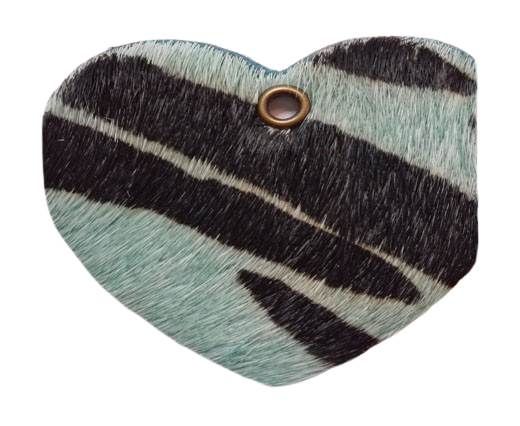 KC-Key Cord Heart Shape 4cm zebra green