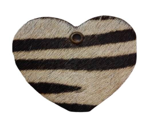 KC-Key Cord Heart Shape 4cm zebra white