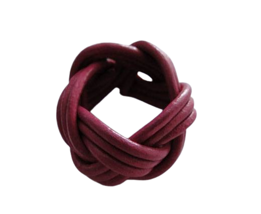 Leather-Ring-Dark Pink