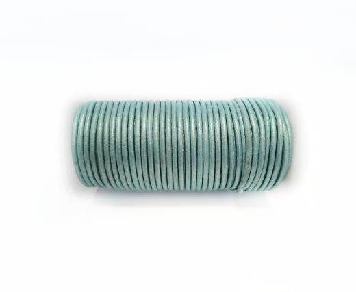 Round leather cord-2mm-Metallic Seafoam