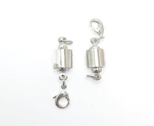 Magnetic Clasps, Zamak, Silver, MG10-8x22mm